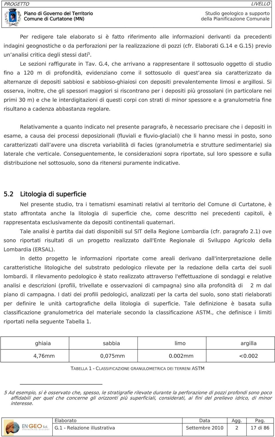 4, che arrivano a rappresentare il sottosuolo oggetto di studio fino a 120 m di profondità, evidenziano come il sottosuolo di quest area sia caratterizzato da alternanze di depositi sabbiosi e