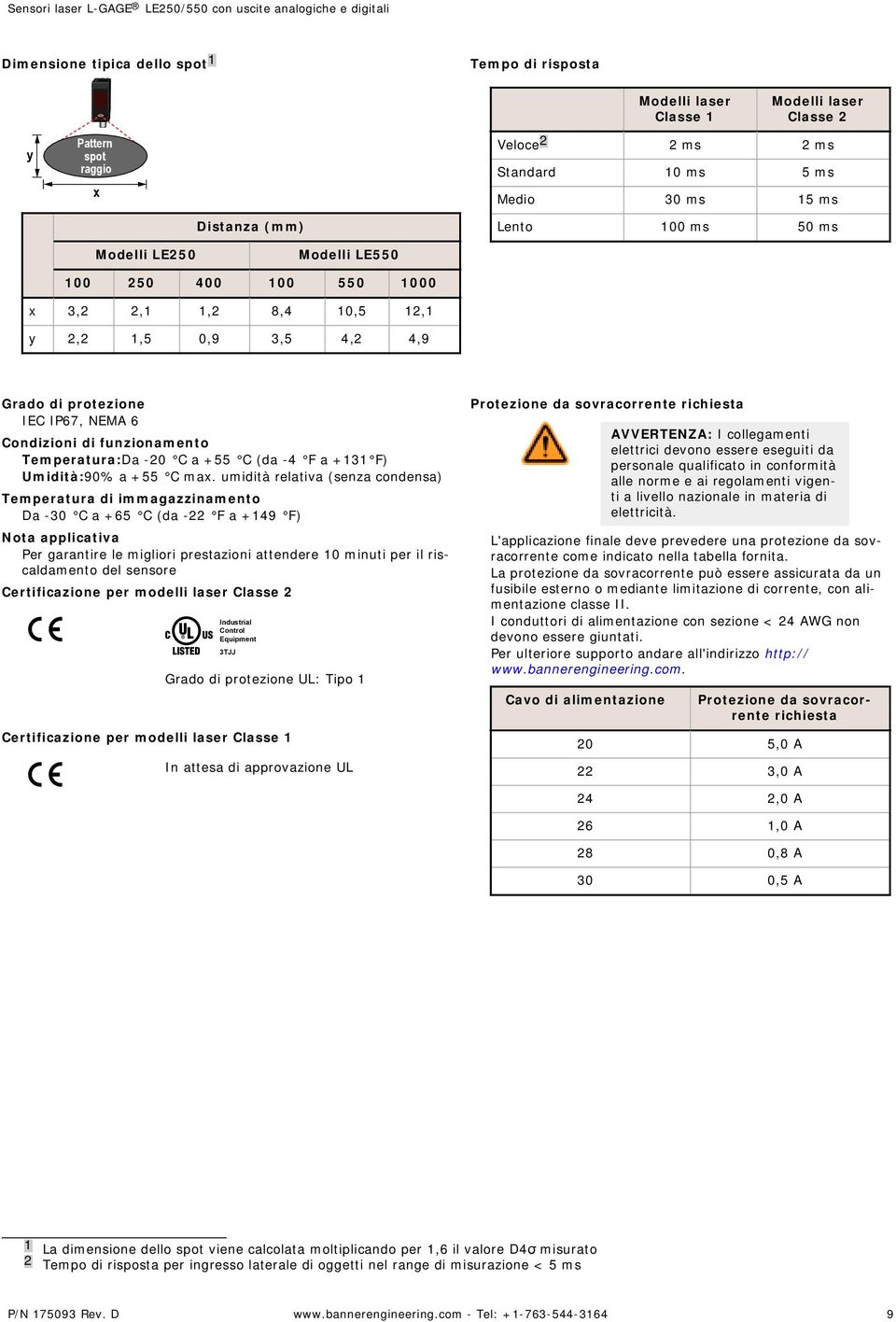 Umidità:9% a +55 C max.