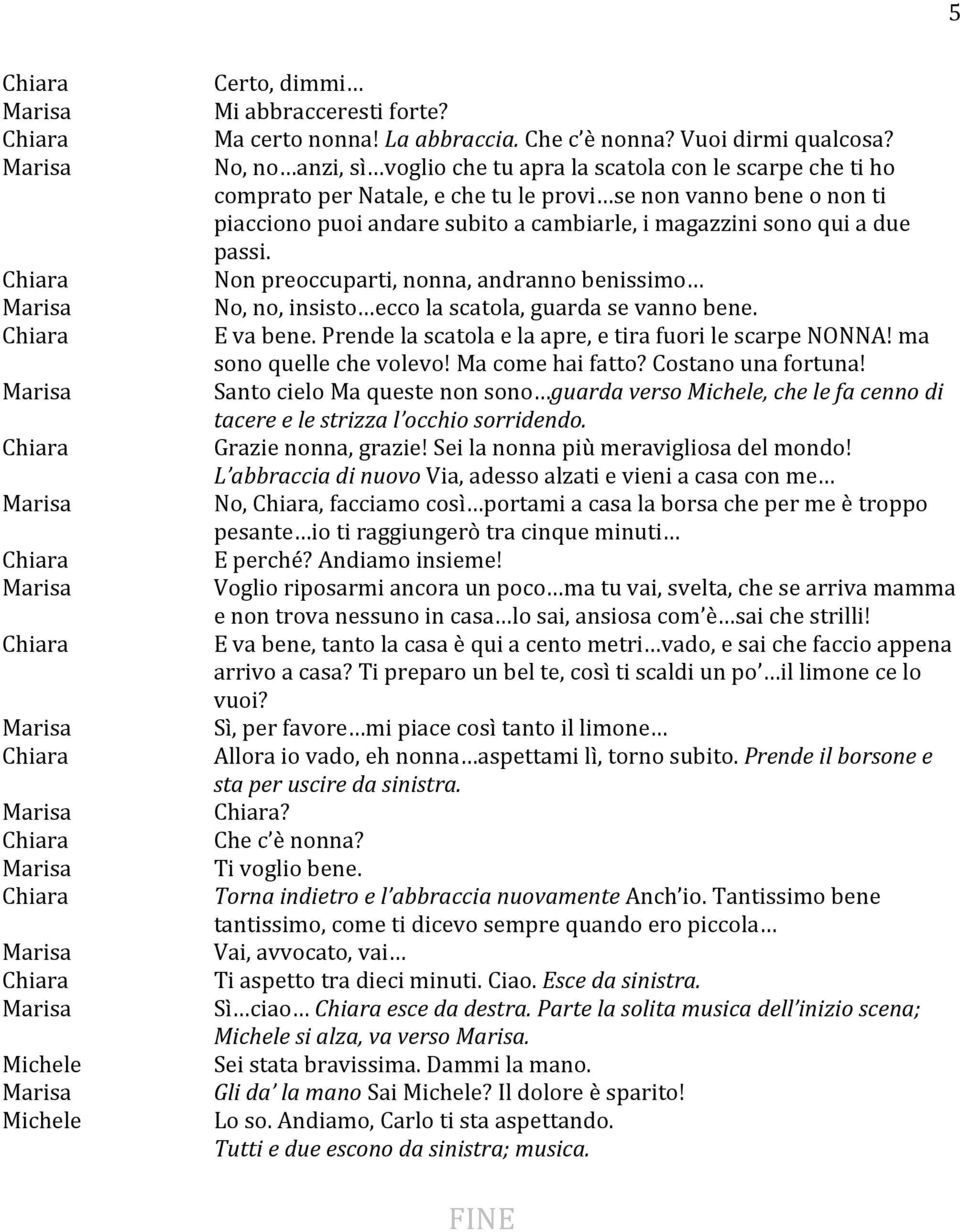 a due passi. Non preoccuparti, nonna, andranno benissimo No, no, insisto ecco la scatola, guarda se vanno bene. E va bene. Prende la scatola e la apre, e tira fuori le scarpe NONNA!