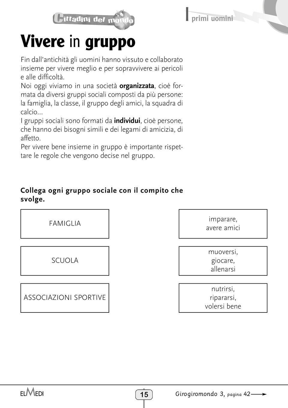 sono formati da individui, cioè persone, che hanno dei bisogni simili e dei legami di amicizia, di affetto.