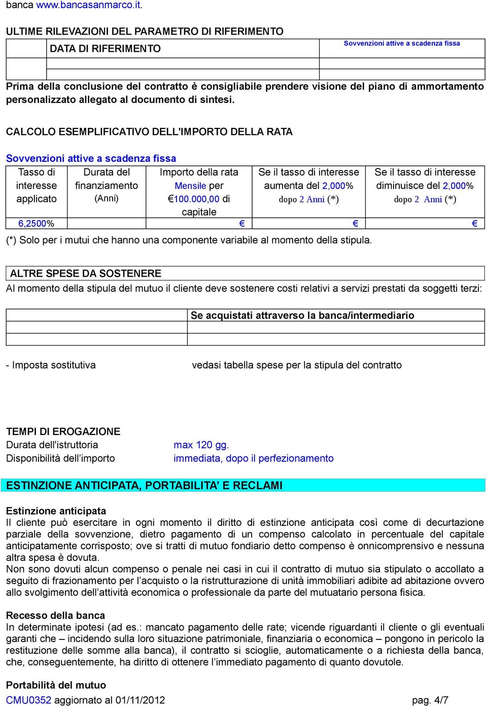 ammortamento personalizzato allegato al documento di sintesi.