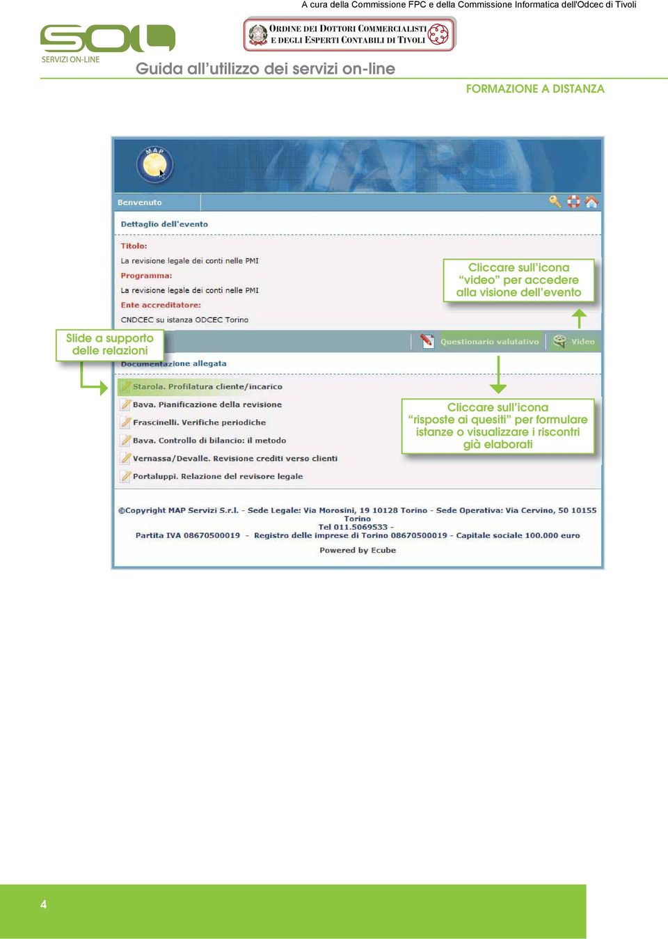 Slide a supporto delle relazioni Cliccare sull icona risposte ai