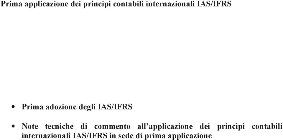 Note tecniche di commento all applicazione dei