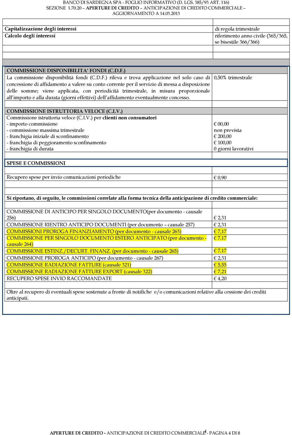 ) La commissione disponibilità fondi (C.D.F.