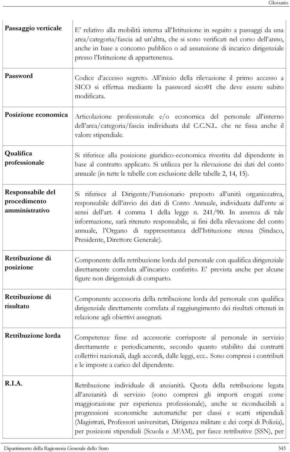 All inizio della rilevazione il primo accesso a SICO si effettua mediante la password sico01 che deve essere subito modificata.