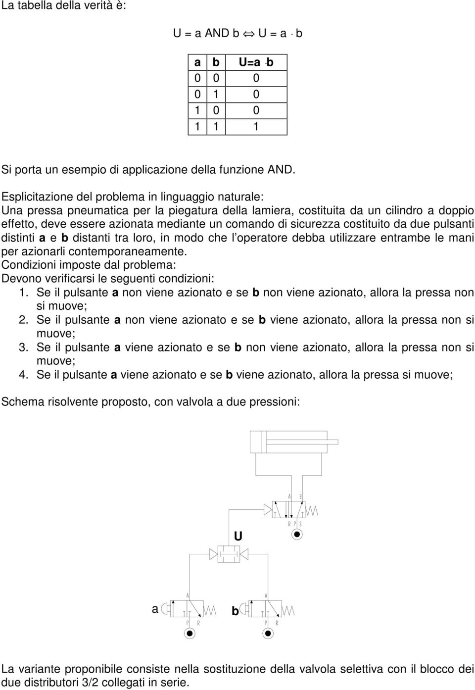 sicurezza costituito da due pulsanti distinti a e b distanti tra loro, in modo che l operatore debba utilizzare entrambe le mani per azionarli contemporaneamente.