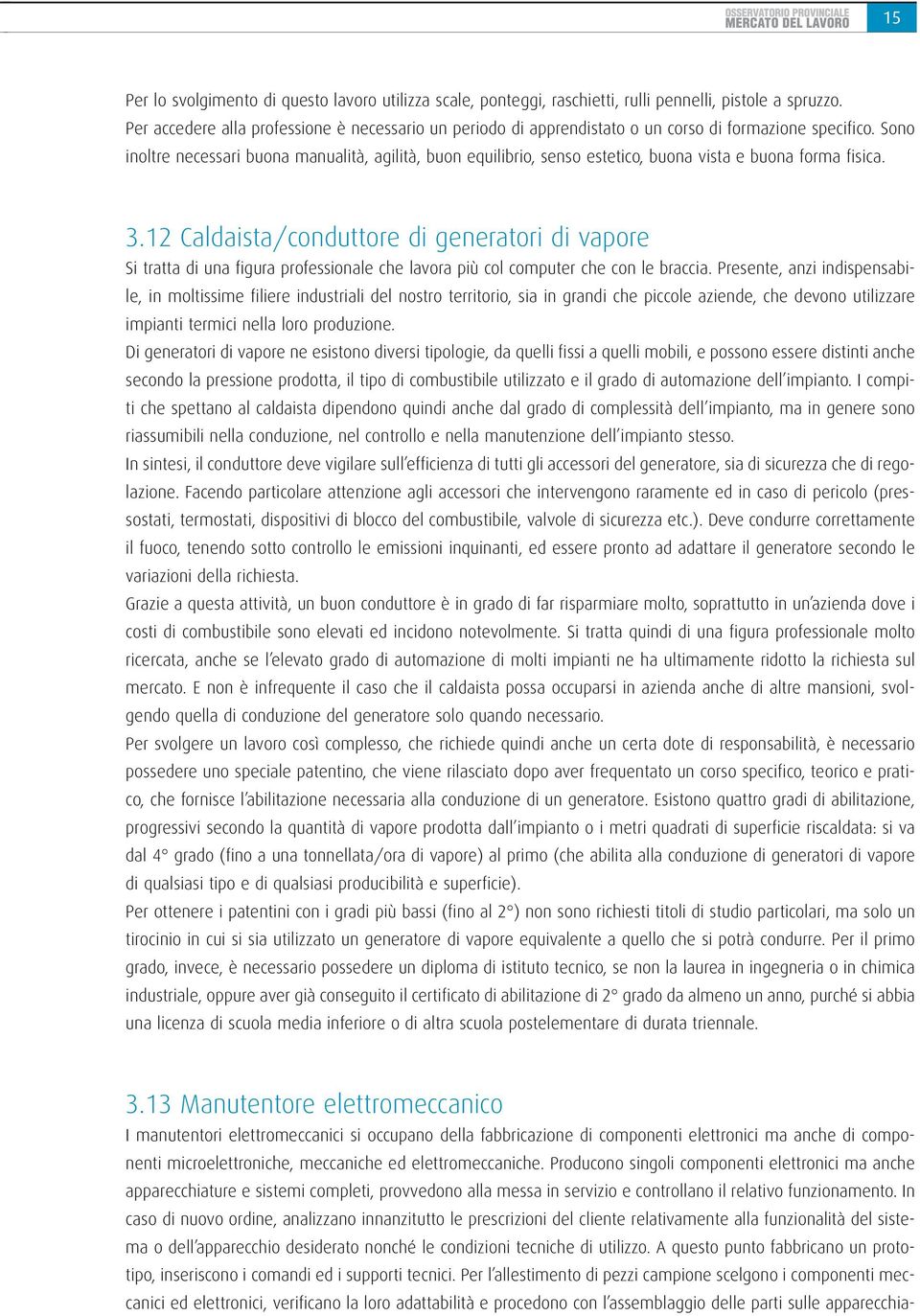 Sono inoltre necessari buona manualità, agilità, buon equilibrio, senso estetico, buona vista e buona forma fisica. 3.