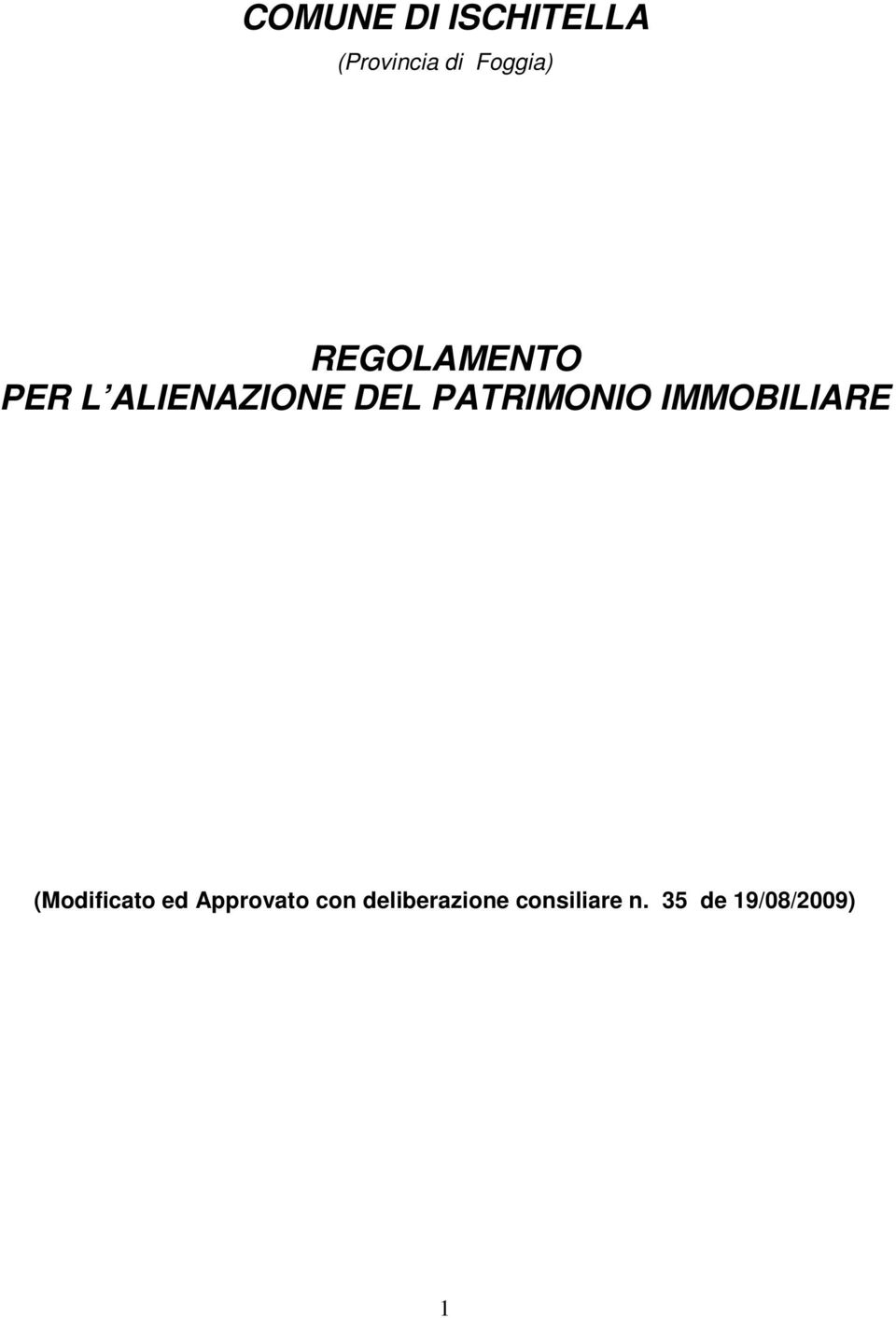 PATRIMONIO IMMOBILIARE (Modificato ed