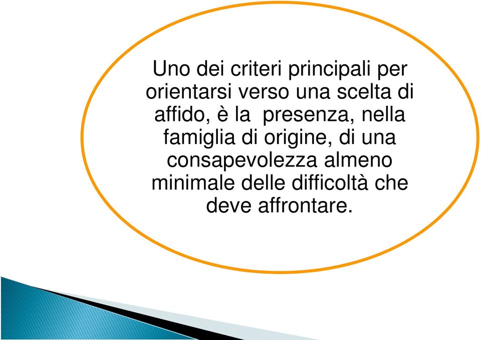 nella famiglia di origine, di una