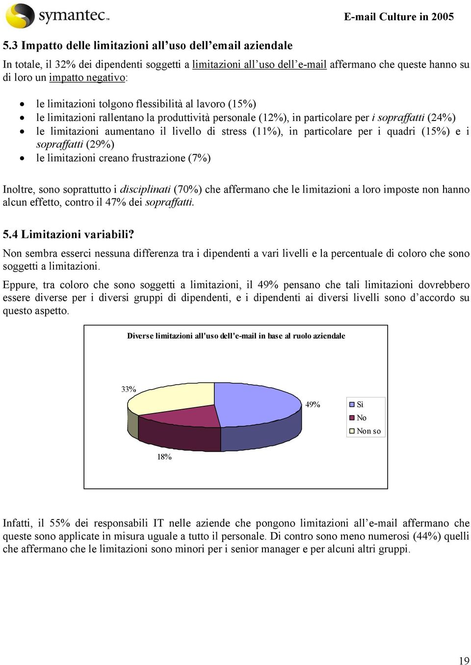 livello di stress (11%), in particolare per i quadri (15%) e i sopraffatti (29%) le limitazioni creano frustrazione (7%) Inoltre, sono soprattutto i disciplinati (70%) che affermano che le