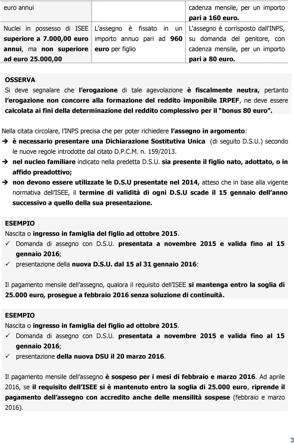 L'assegno è corrisposto dall'inps, su domanda del genitore, con cadenza mensile, per un importo pari a 80 euro.