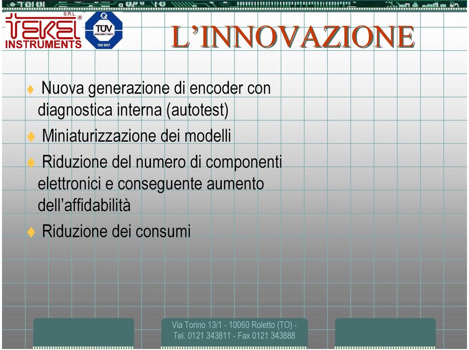 modelli Riduzione del numero di componenti