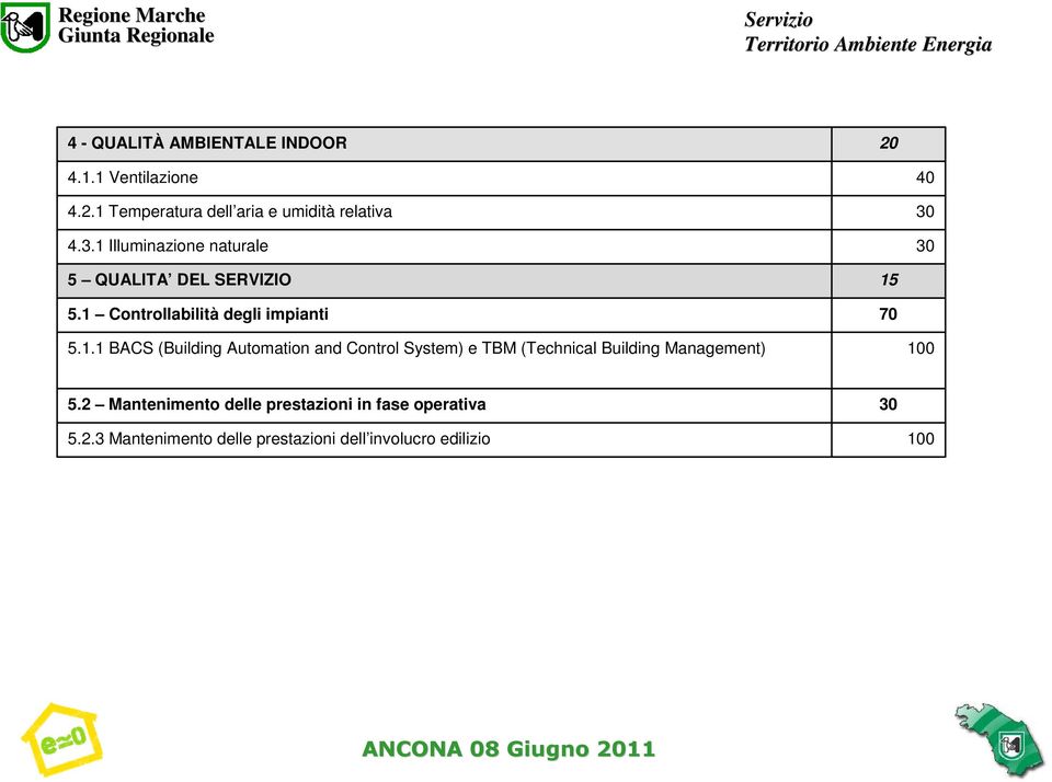 1.1 BACS (Building Automation and Control System) e TBM (Technical Building Management) 100 5.