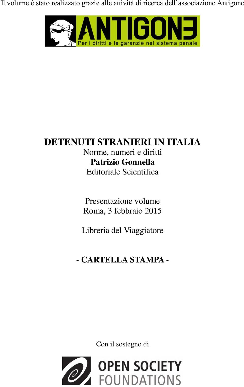 diritti Patrizio Gonnella Editoriale Scientifica Presentazione volume