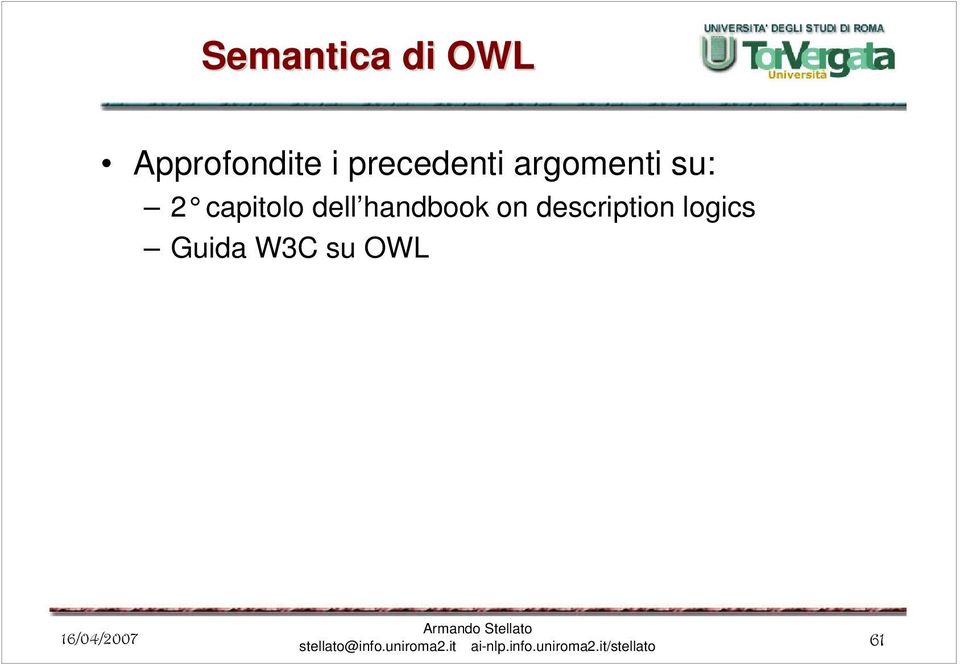 description logics Guida W3C su OWL