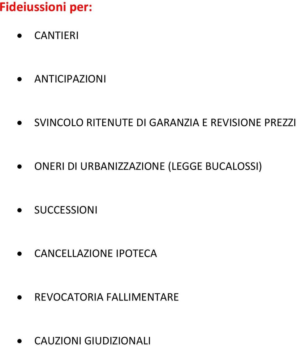 URBANIZZAZIONE (LEGGE BUCALOSSI) SUCCESSIONI