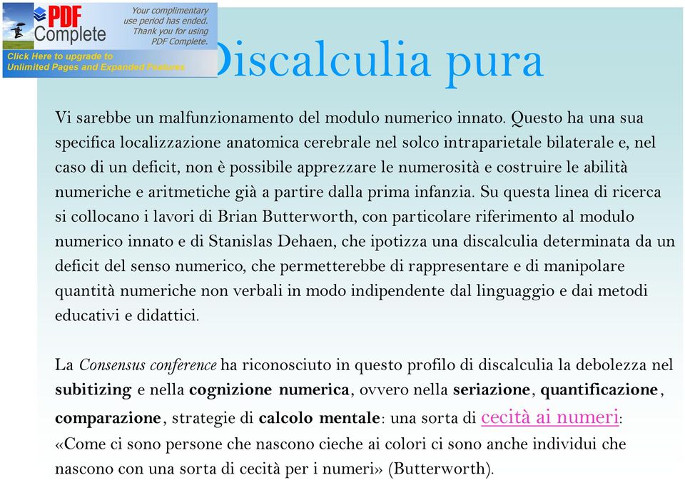 e aritmetiche già a partire dalla prima infanzia.