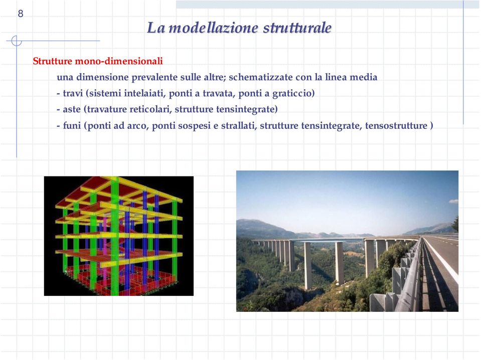 travata, ponti a graticcio) - aste (travature reticolari, strutture tensintegrate) -