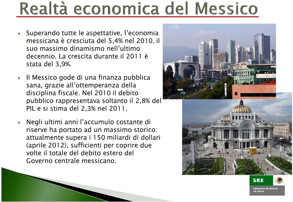 Nel 2010 il debito pubblico rappresentava soltanto il 2,8% del PIL e si stima del 2,3% nel 2011.