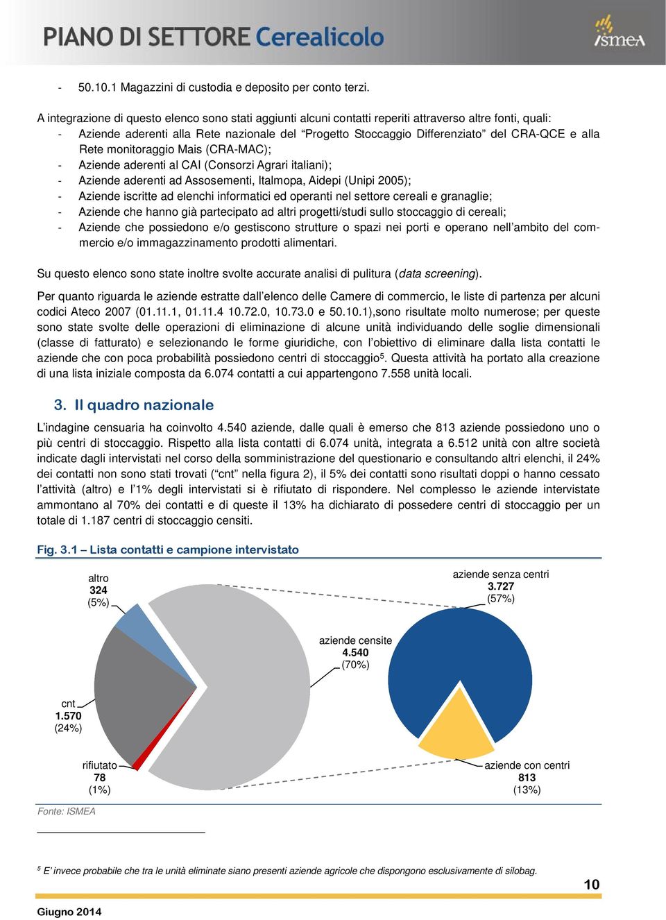 alla Rete monitoraggio Mais (CRA-MAC); - Aziende aderenti al CAI (Consorzi Agrari italiani); - Aziende aderenti ad Assosementi, Italmopa, Aidepi (Unipi 2005); - Aziende iscritte ad elenchi