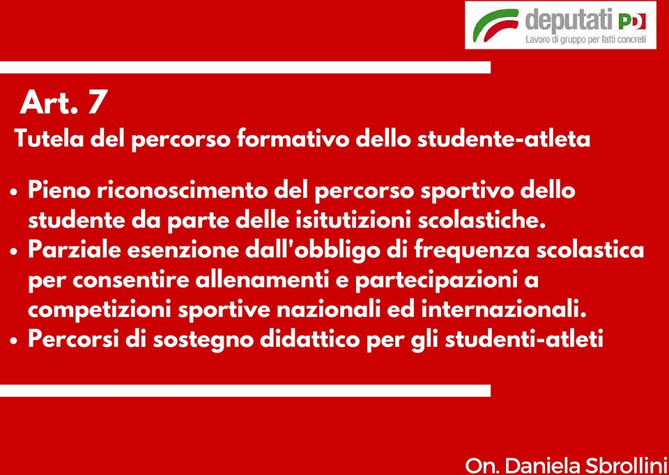 Parziale esenzione dall'obbligo di frequenza scolastica per consentire allenamenti e