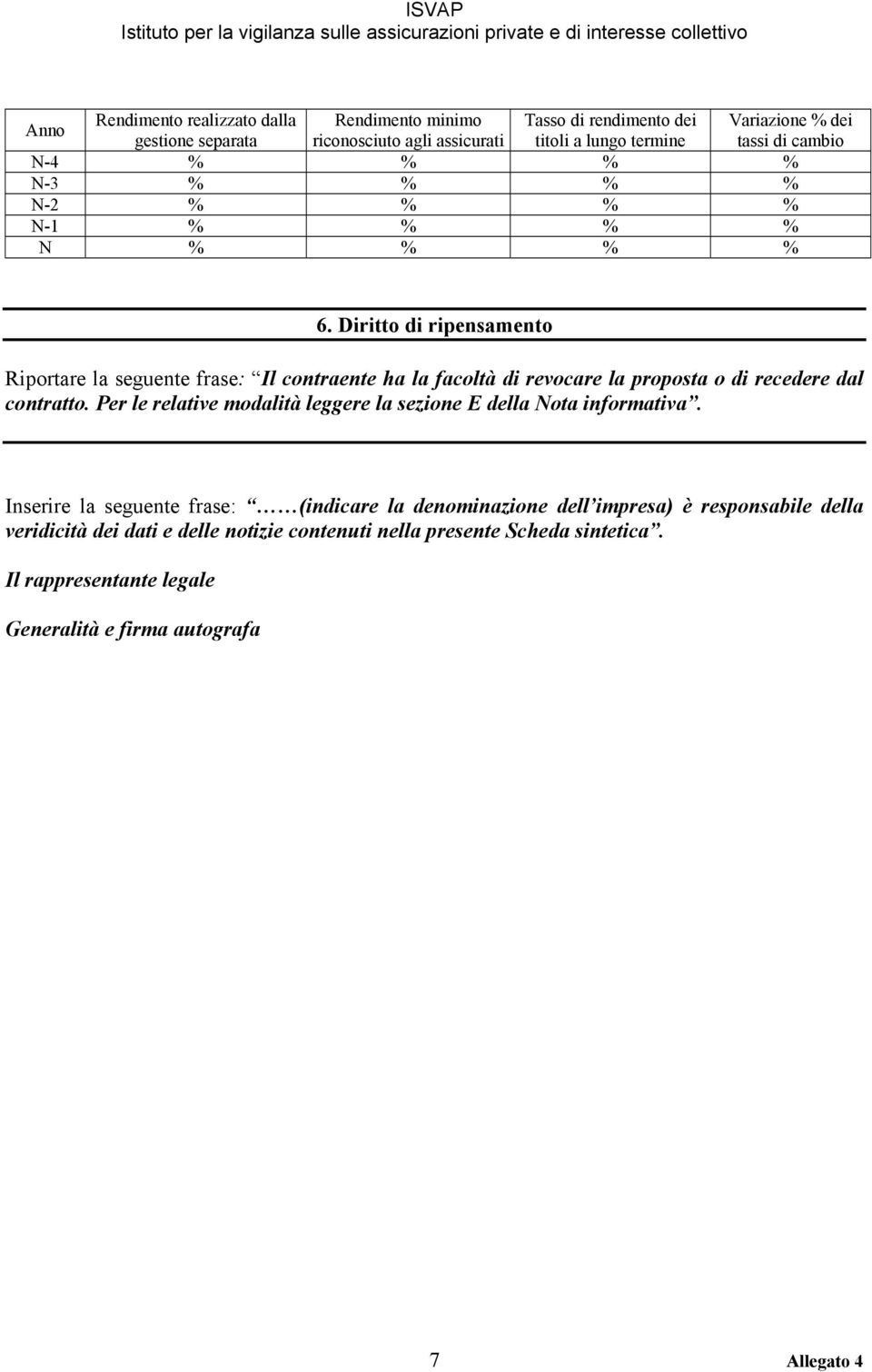 Diritto di ripensamento Riportare la seguente frase: Il contraente ha la facoltà di revocare la proposta o di recedere dal contratto.