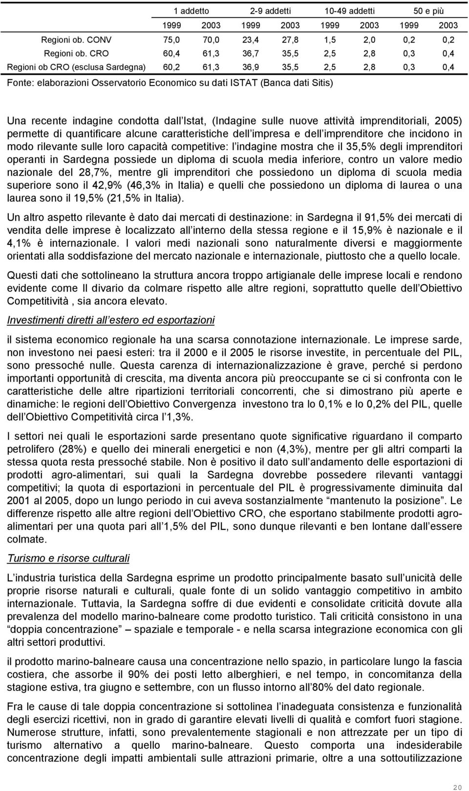 indagine condotta dall Istat, (Indagine sulle nuove attività imprenditoriali, 2005) permette di quantificare alcune caratteristiche dell impresa e dell imprenditore che incidono in modo rilevante