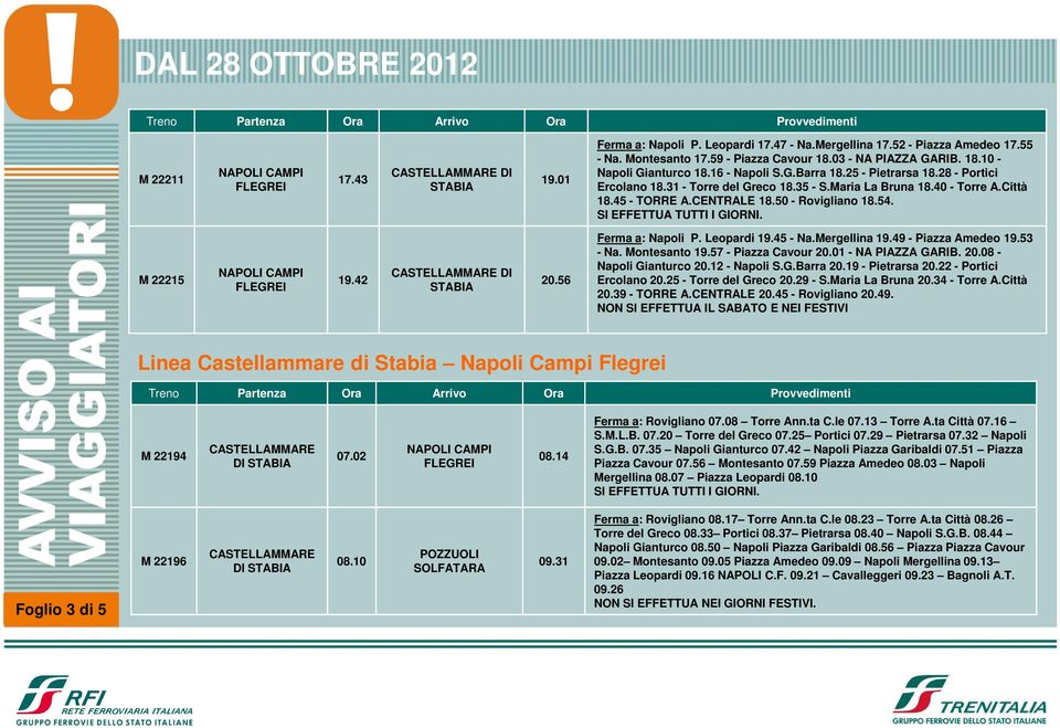 42 20.56 Ferma a: Napoli P. Leopardi 19.45 - Na.Mergellina 19.49 - Piazza Amedeo 19.53 - Na. Montesanto 19.57 - Piazza Cavour 20.01 - NA PIAZZA GARIB. 20.08 - Napoli Gianturco 20.12 - Napoli S.G.Barra 20.