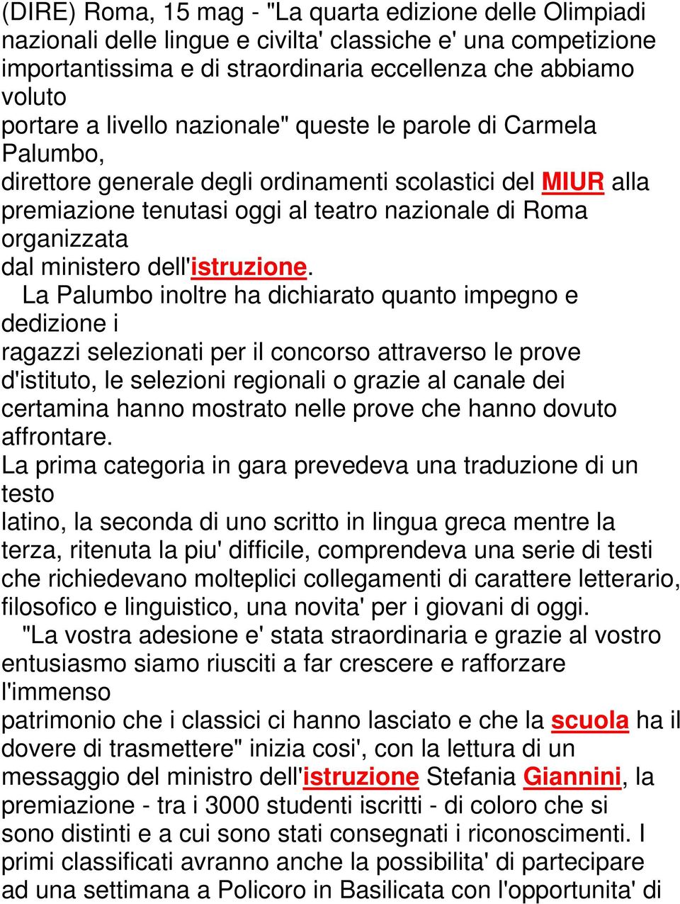 dell'istruzione.