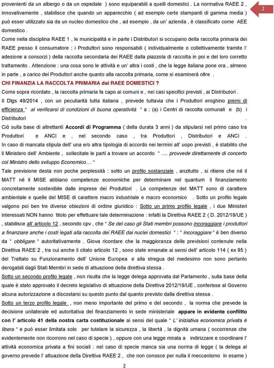 azienda, è classificato come AEE domestico.