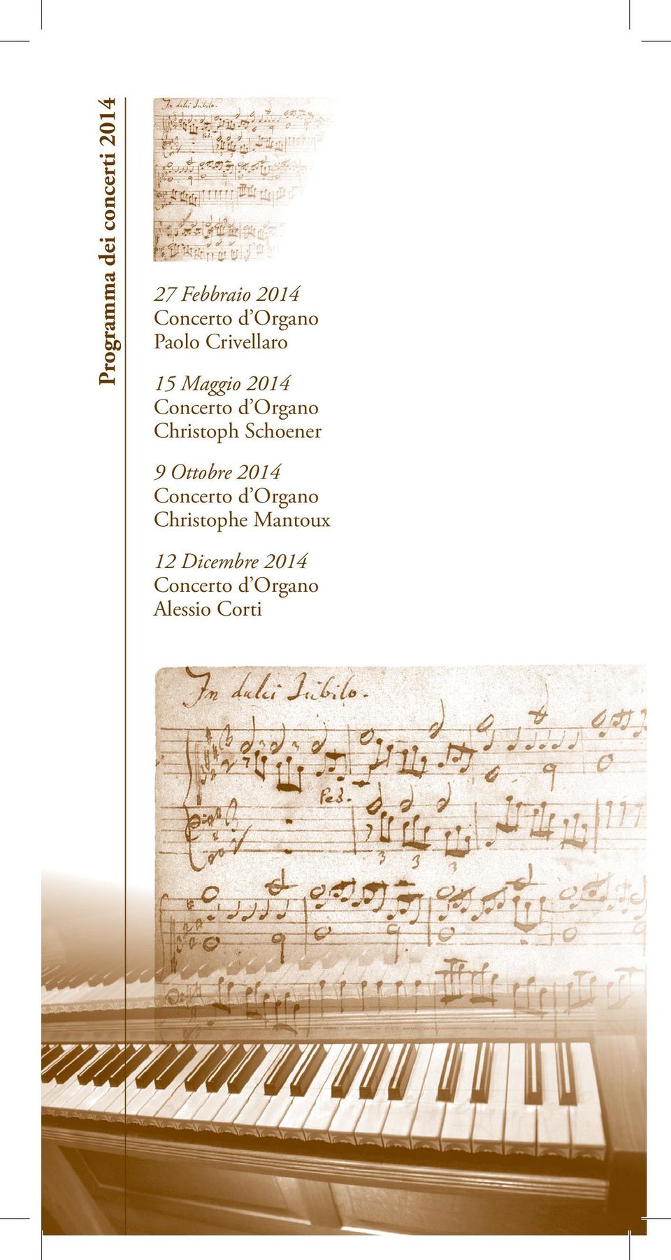 Christoph Schoener 9 Ottobre 2014 Concerto d Organo