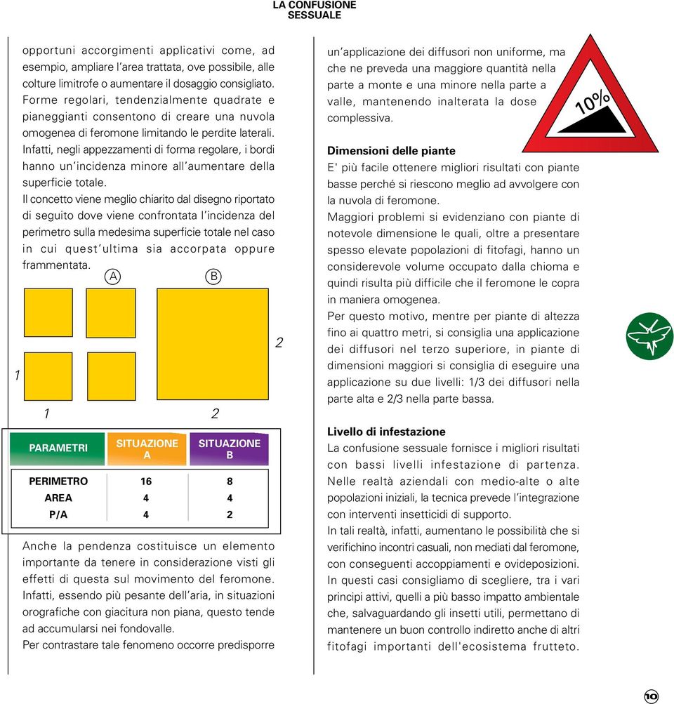 Infatti, negli appezzamenti di forma regolare, i bordi hanno un incidenza minore all aumentare della superficie totale.