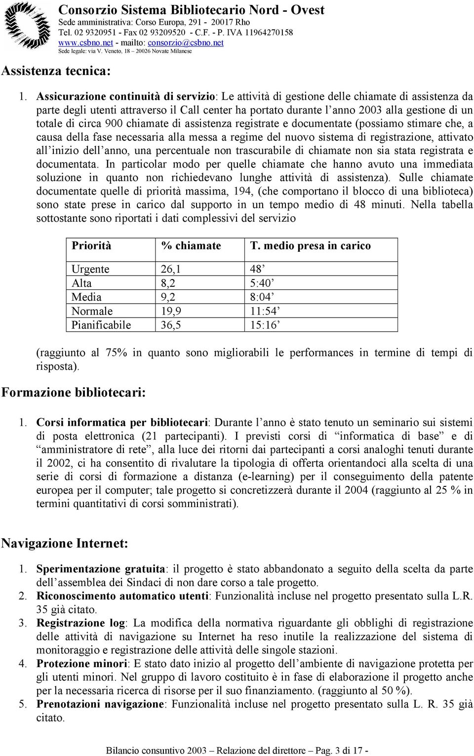 circa 900 chiamate di assistenza registrate e documentate (possiamo stimare che, a causa della fase necessaria alla messa a regime del nuovo sistema di registrazione, attivato all inizio dell anno,