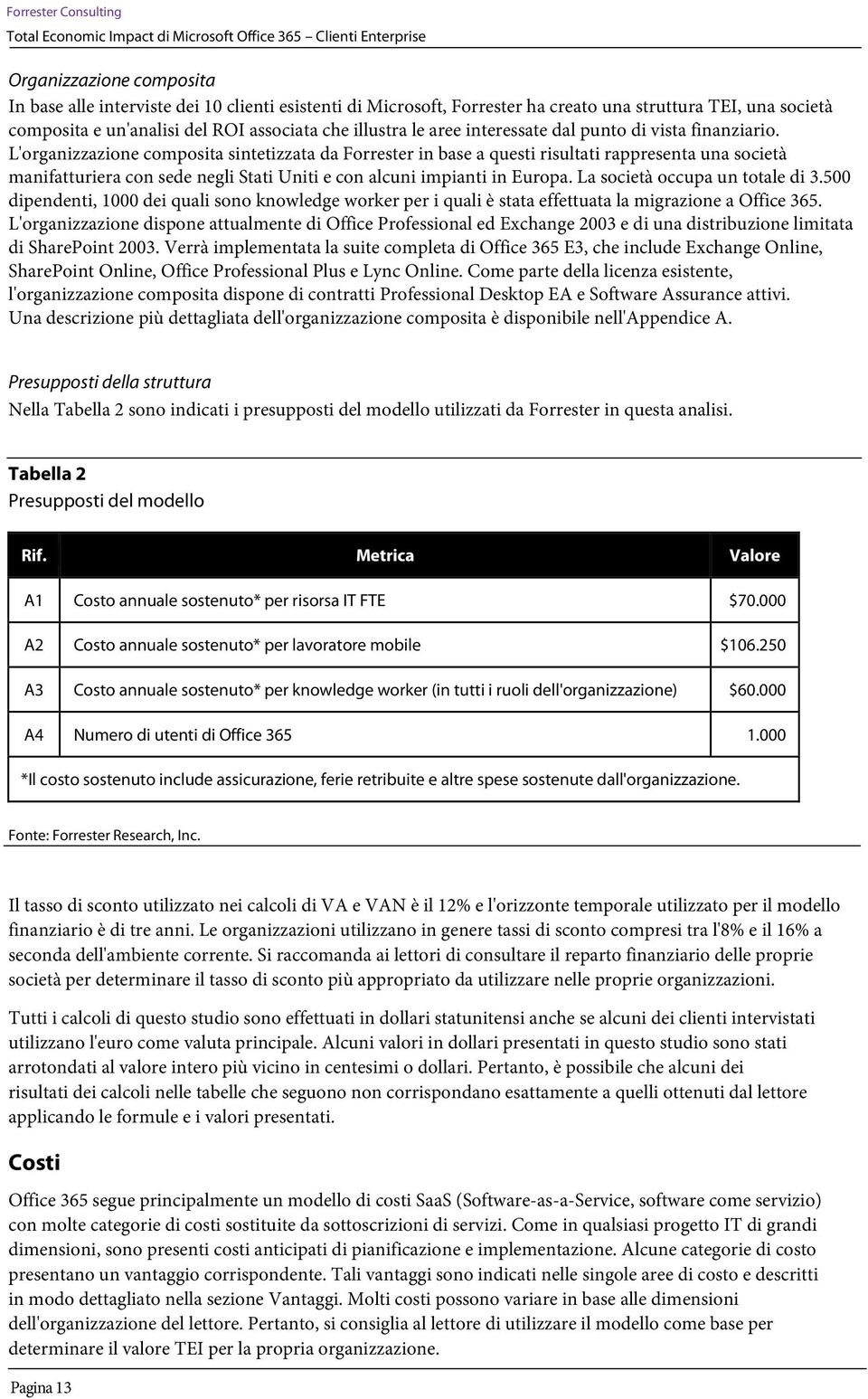 L'rganizzazine cmpsita sintetizzata da Frrester in base a questi risultati rappresenta una scietà manifatturiera cn sede negli Stati Uniti e cn alcuni impianti in Eurpa. La scietà ccupa un ttale di 3.