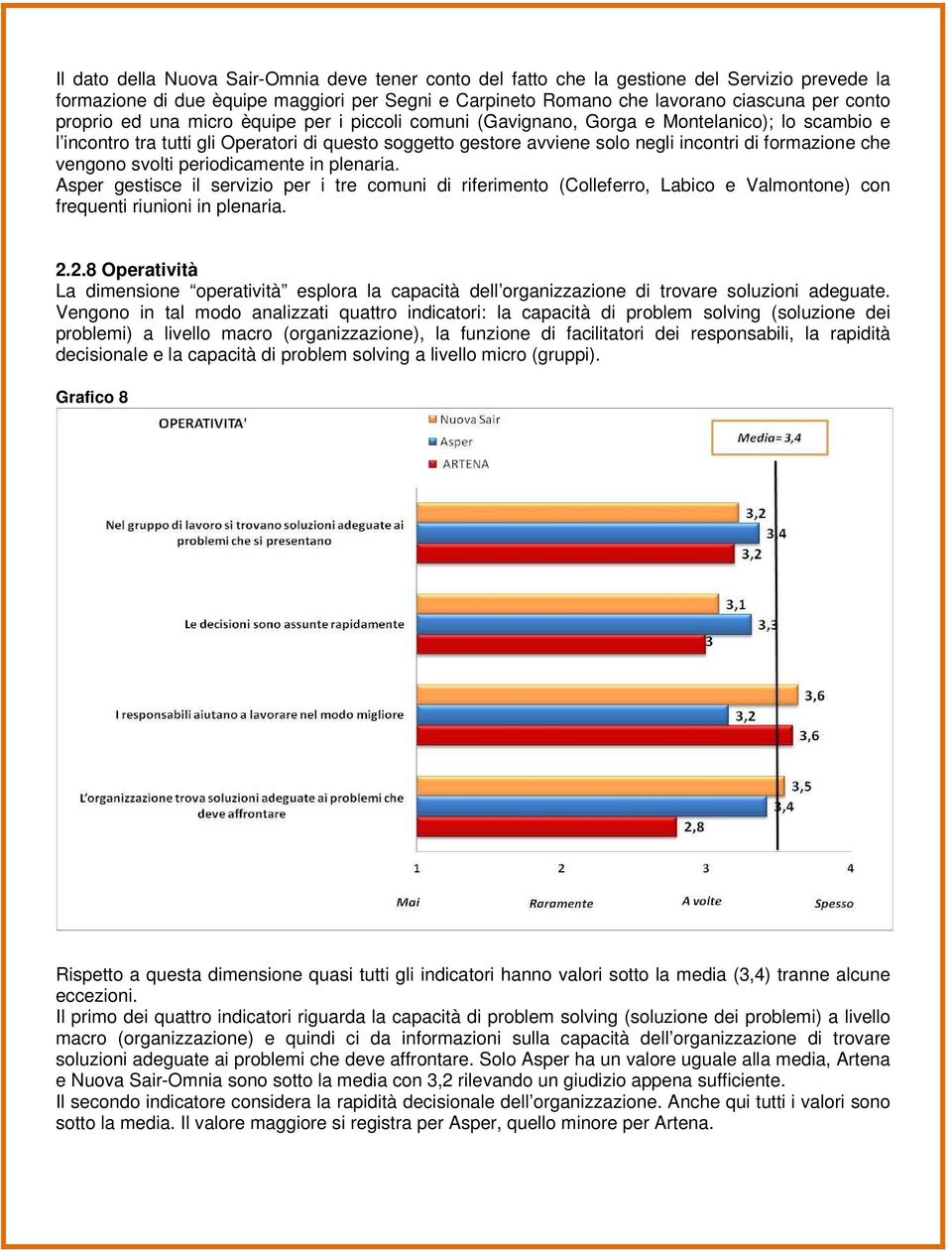 che vengono svolti periodicamente in plenaria. Asper gestisce il servizio per i tre comuni di riferimento (Colleferro, Labico e Valmontone) con frequenti riunioni in plenaria. 2.