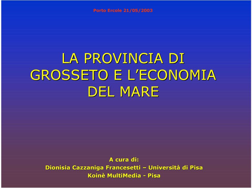 ECONOMIA DEL MARE A