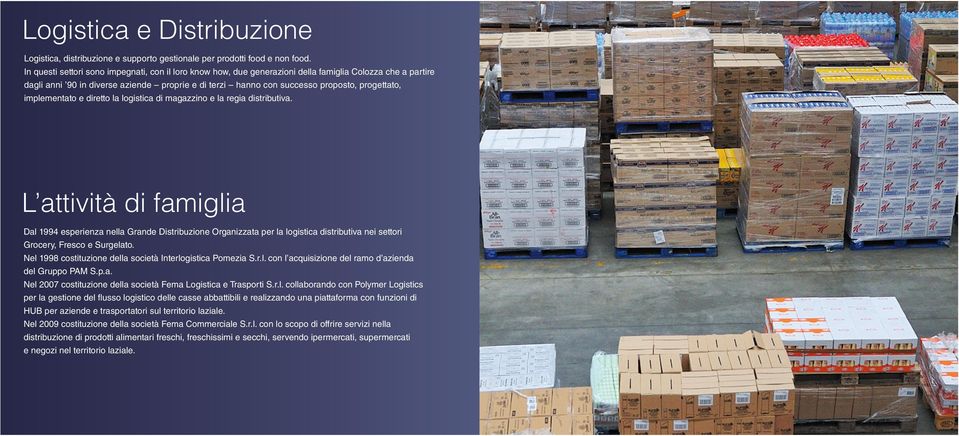 progettato, implementato e diretto la logistica di magazzino e la regia distributiva.