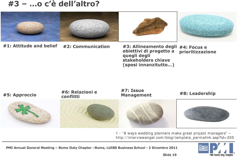 degli stakeholders chiave (sposi innanzitutto ) #4: Focus e prioritizzazione #5: Approccio #6: