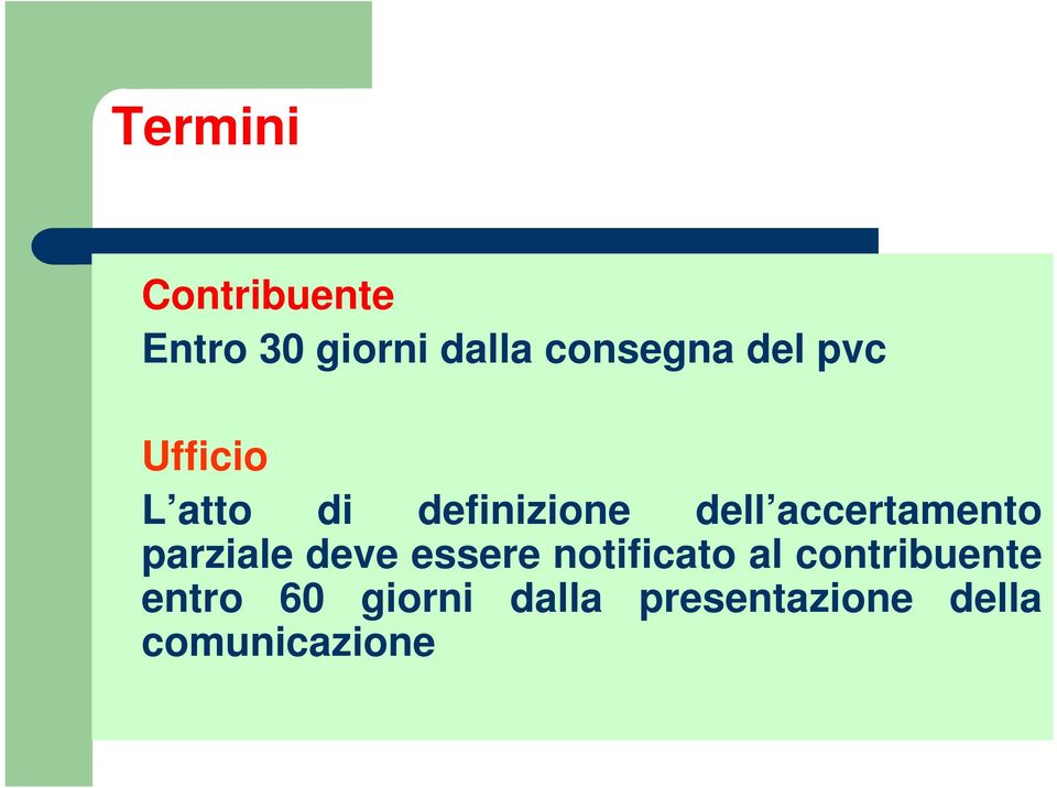 accertamento parziale deve essere notificato al