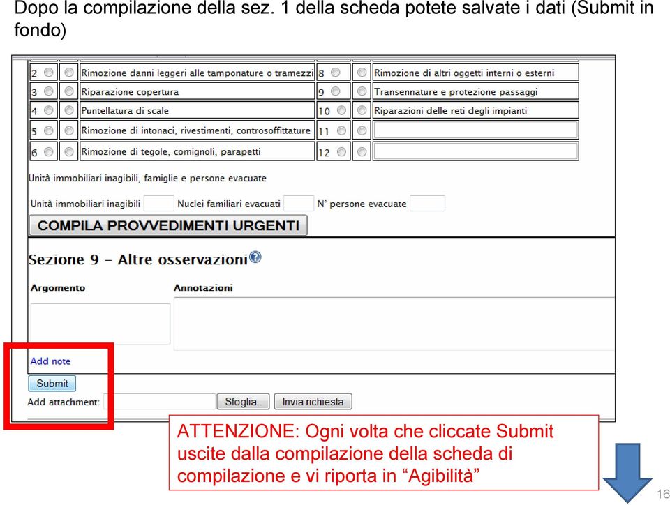 fondo) ATTENZIONE: Ogni volta che cliccate Submit