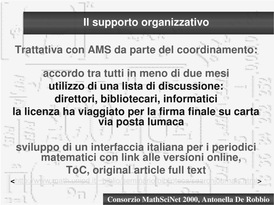 finale su carta via posta lumaca sviluppo di un interfaccia italiana per i periodici matematici con link alle