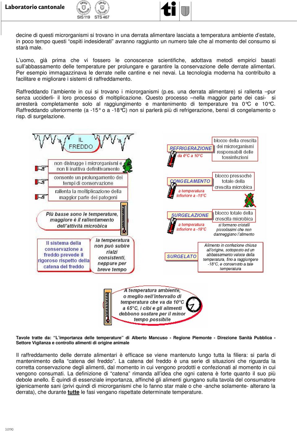 L uomo, già prima che vi fossero le conoscenze scientifiche, adottava metodi empirici basati sull abbassamento delle temperature per prolungare e garantire la conservazione delle derrate alimentari.