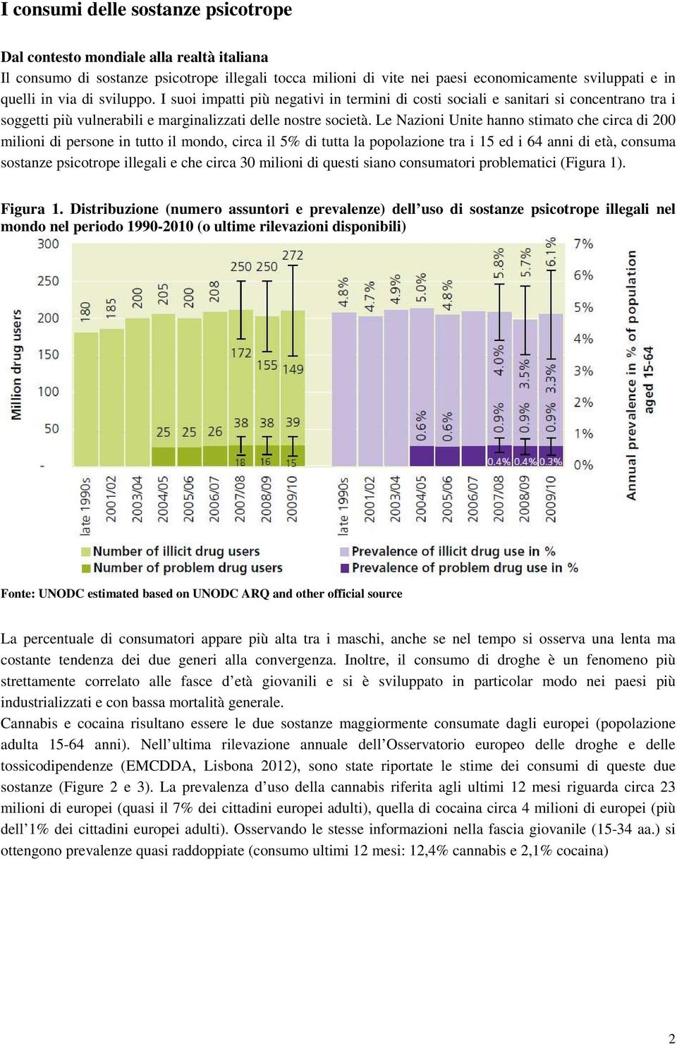 Le Nazioni Unite hanno stimato che circa di 200 milioni di persone in tutto il mondo, circa il 5% di tutta la popolazione tra i 15 ed i 64 anni di età, consuma sostanze psicotrope illegali e che