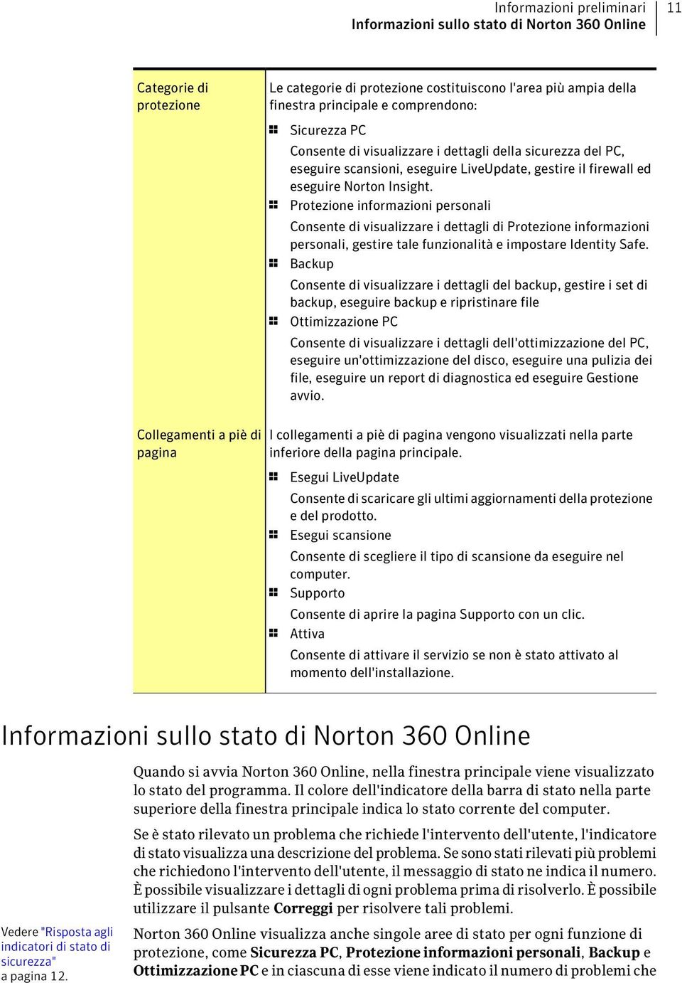 1 Protezione informazioni personali Consente di visualizzare i dettagli di Protezione informazioni personali, gestire tale funzionalità e impostare Identity Safe.