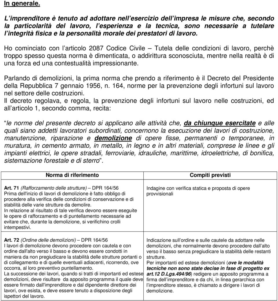 personalità morale dei prestatori di lavoro.