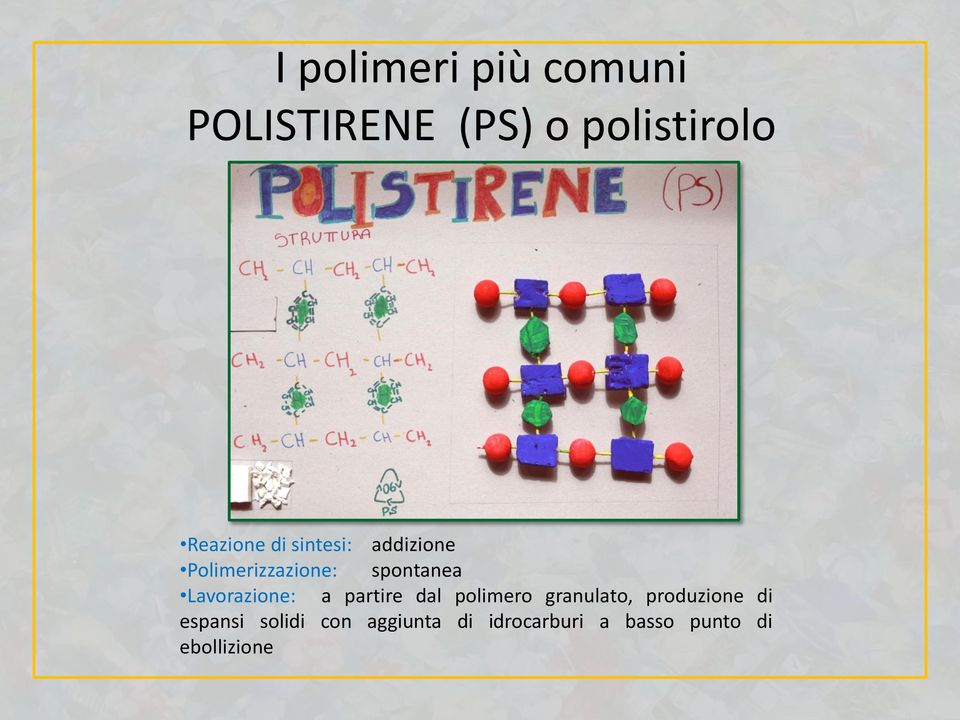 Lavorazione: a partire dal polimero granulato, produzione di