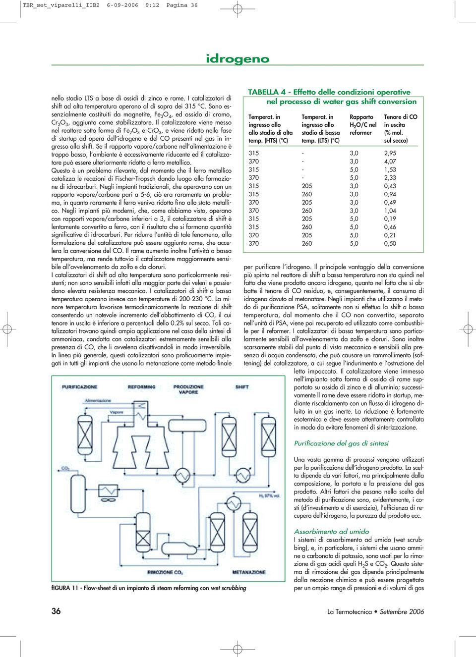 Il catalizzatore viene messo nel reattore sotto forma di Fe 2 O 3 e CrO 3, e viene ridotto nella fase di startup ad opera dell e del CO presenti nel gas in ingresso alla shift.