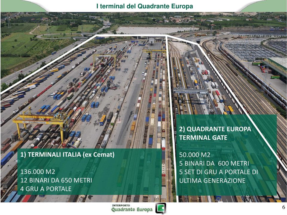 000 M2 12 BINARI DA 650 METRI 4 GRU A PORTALE 50.