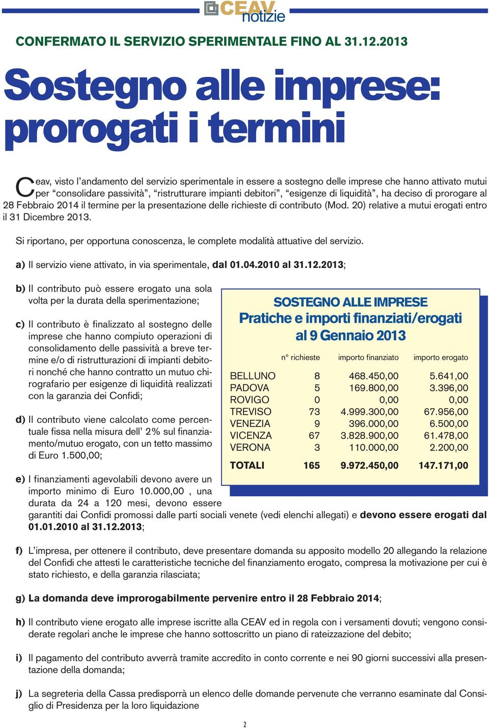 impianti debitori, esigenze di liquidità, ha deciso di prorogare al 28 Febbraio 2014 il termine per la presentazione delle richieste di contributo (Mod.