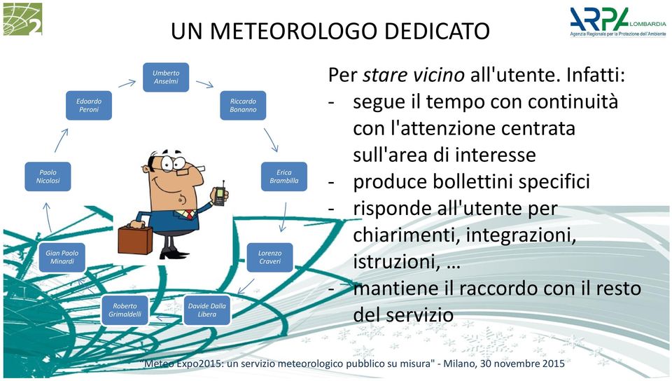 Infatti: - segue il tempo con continuità con l'attenzione centrata sull'area di interesse - produce bollettini